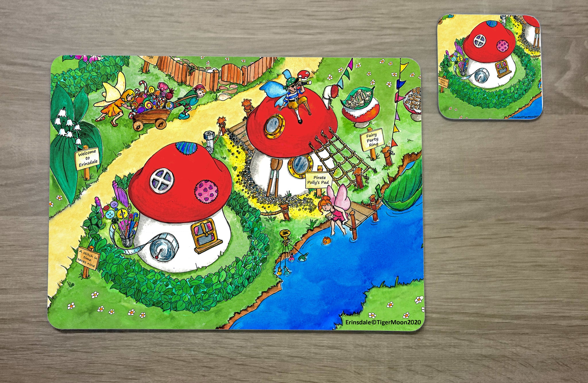 Erinsdale Craft Cottage Personalised Placemat & Coaster