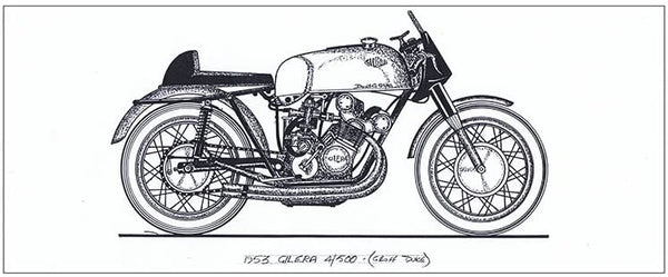 1953 Gilera 4/500 (Geoff Duke) Motorcycle Mug