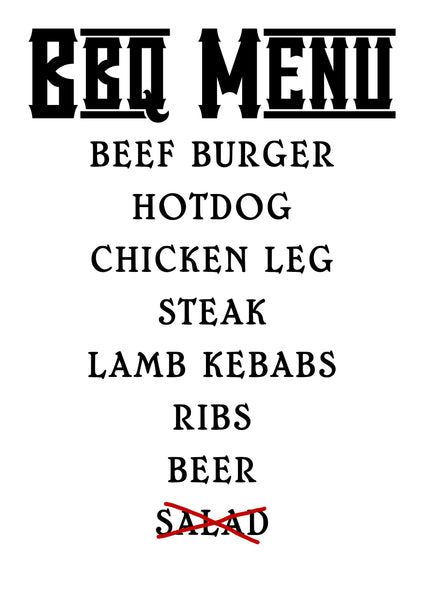 BBQ Menu
