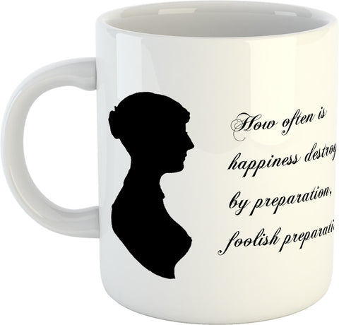 Jane Austen "How often is happiness destroyed..." Mug