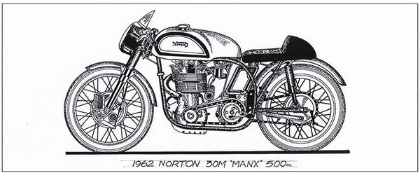 1962 Norton 30M Manx 500cc Motorcycle Mug