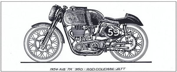 1954 AJS 7R 350 Rod Coleman JR.TT Motorcycle Mug