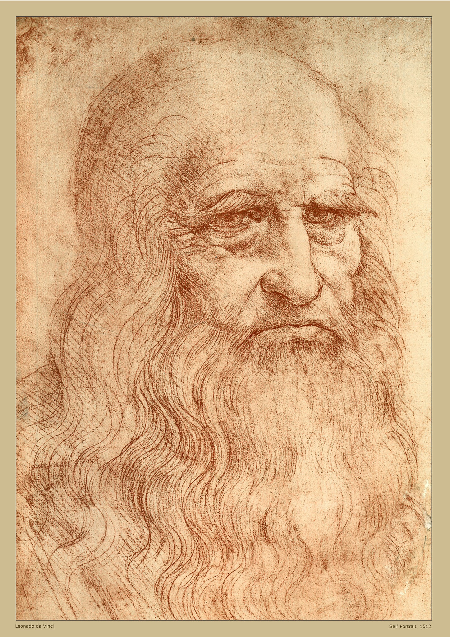 Da Vinci, Portrait of a Man in Red Chalk A2 Poster