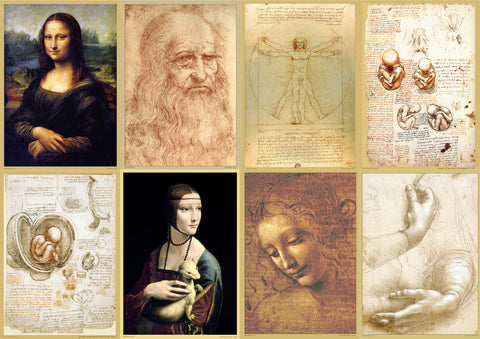 Leonardo Da Vinci Set of 8 A3 Posters