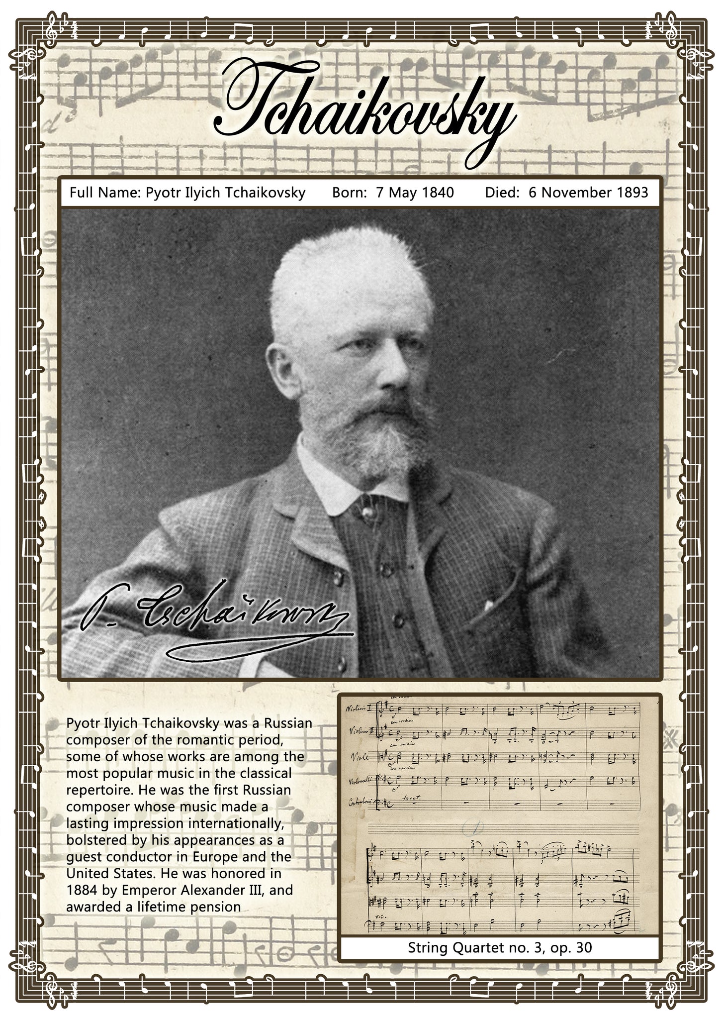 Tchaikovsky A2 Poster