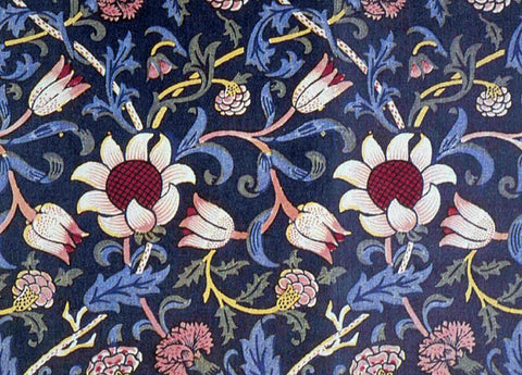 Evenlode, designed by William Morris in 1883, was a pattern derived from Persian and seventeenth-century Italian velvets. The print involved the use of thirty-three different printing blocks to create a complex floral pattern. The dark green background alone required dyeing the cloth blue and overprinting with a strong yellow.  Printed onto a high quality 32 x 23 cm heat resistant table placemat with a wipe clean high gloss finish.