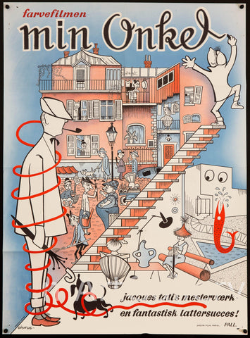 Jacques Tati - Mon Oncle - Film Poster - French mime, filmmaker, actor, and screenwriter - A2