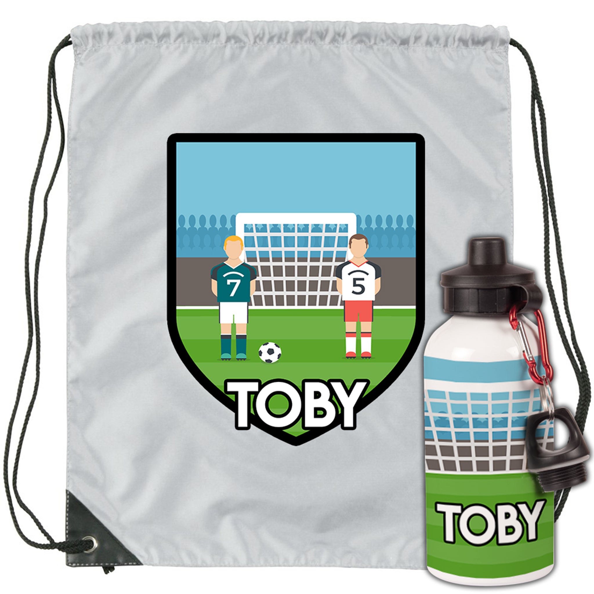 Football Personalised Bag & Bottle Set