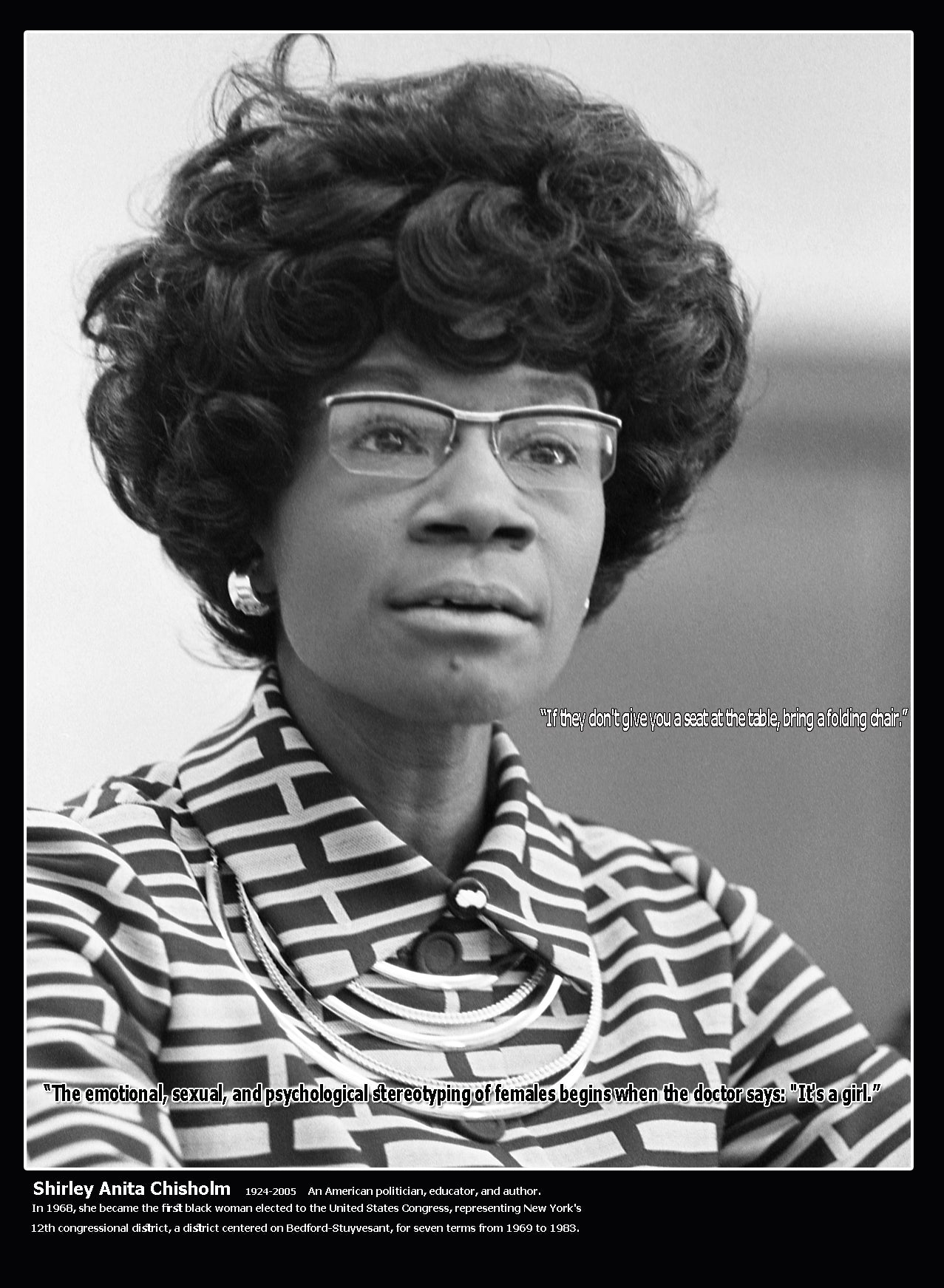 Shirley Chisholm - Black Icons of History - A2 Wall Art Poster