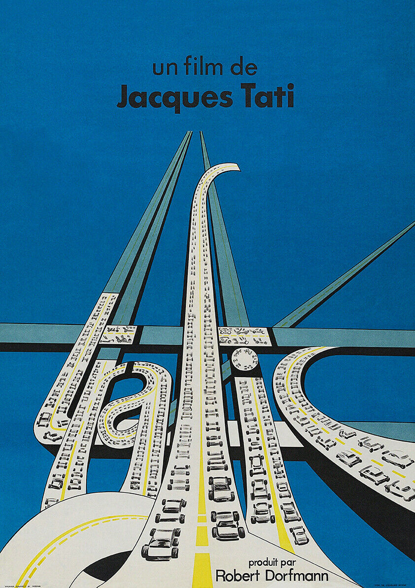 Jacques Tati - Trafic - Film Poster - French mime, filmmaker, actor, and screenwriter - A2
